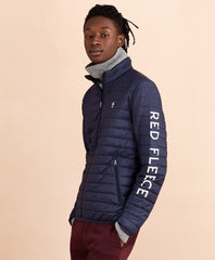 Water-Resistant Red Fleece Puffer Jacket