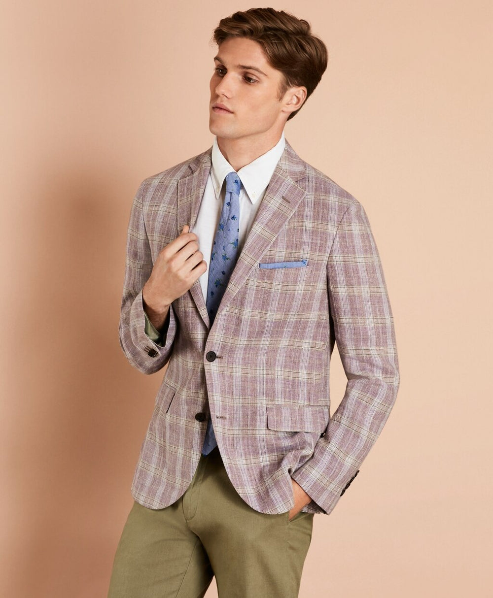 Plaid Linen Sport Coat