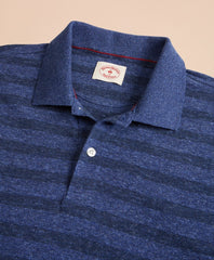 Striped Slub Cotton Jersey Polo Shirt