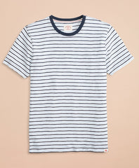 Alternating-Stripe Slub Cotton Jersey T-Shirt