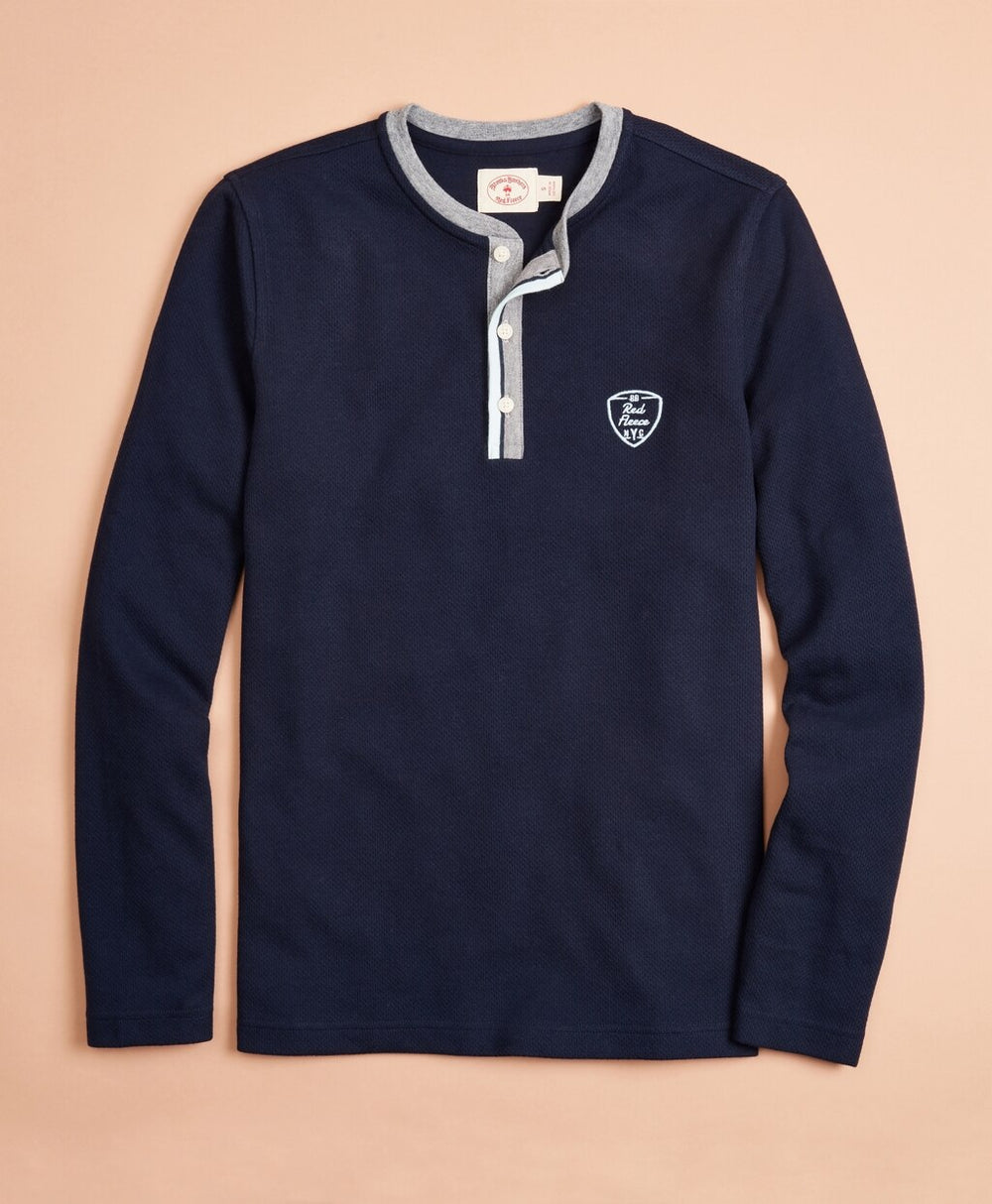 Double-Knit Jacquard Henley