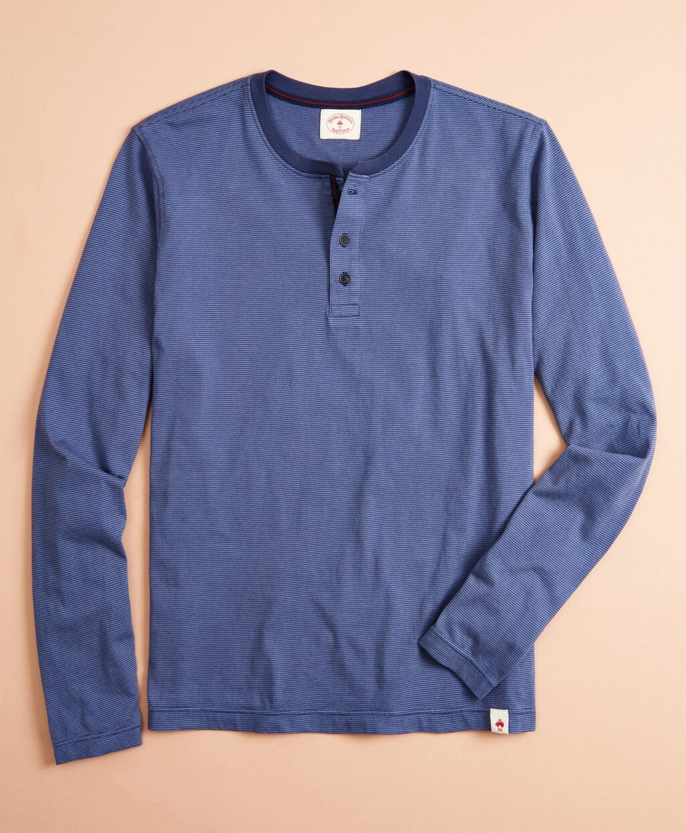 Striped Jersey Long-Sleeve Henley
