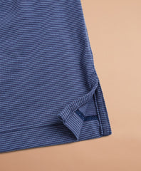 Cotton Jersey Mini-Stripe Polo Shirt