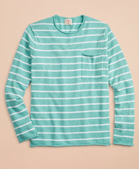 Striped Cotton-Linen Crewneck Sweater