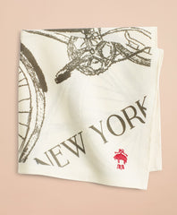 Cotton Bicycle-Print Pocket Square