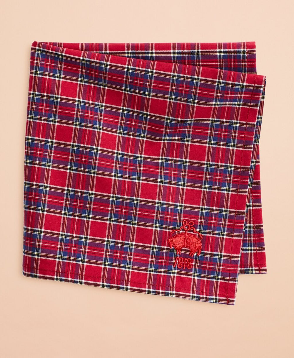 Red Tartan Cotton Pocket Square