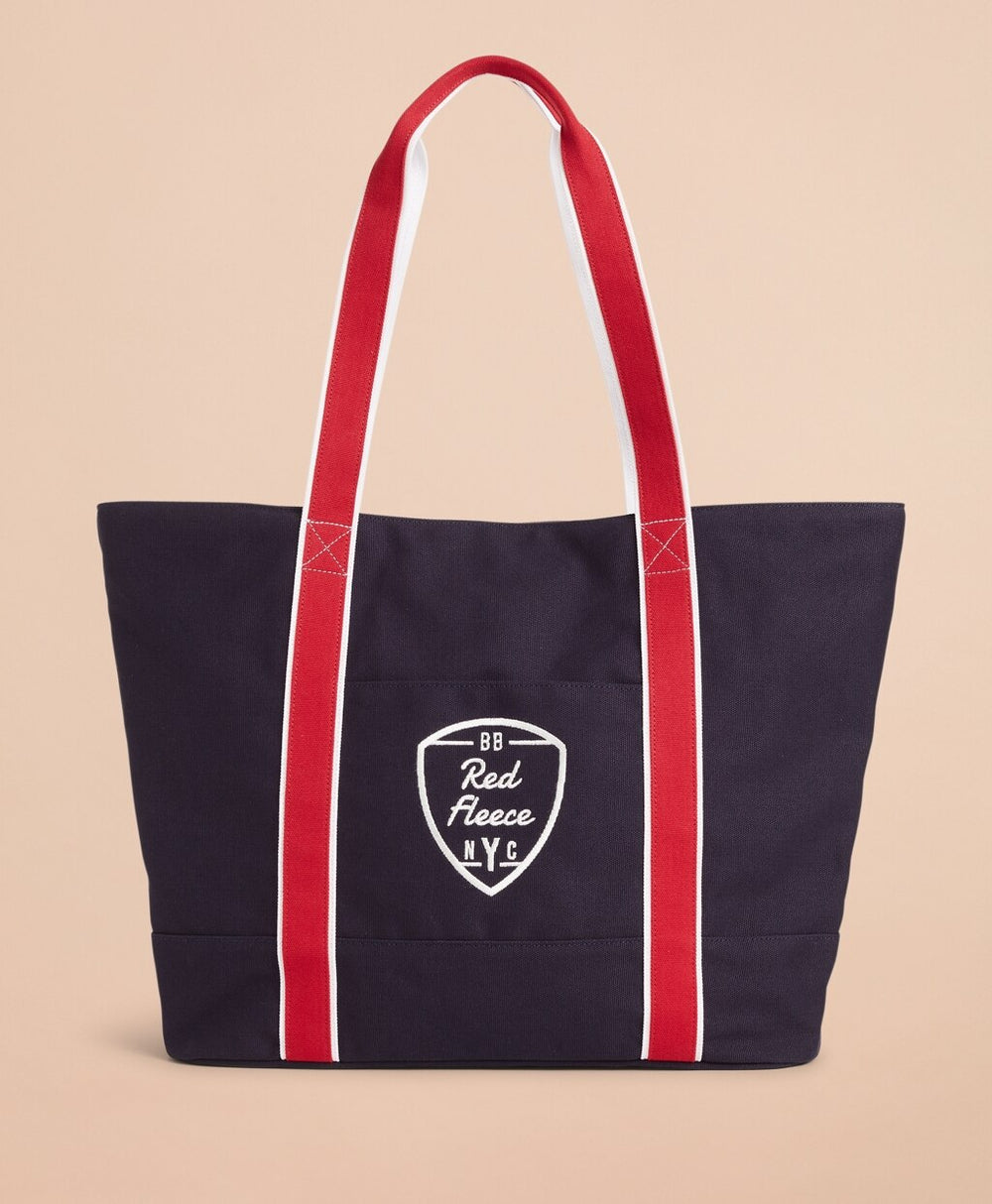 Red Fleece NYC Large Canvas Tote Bag