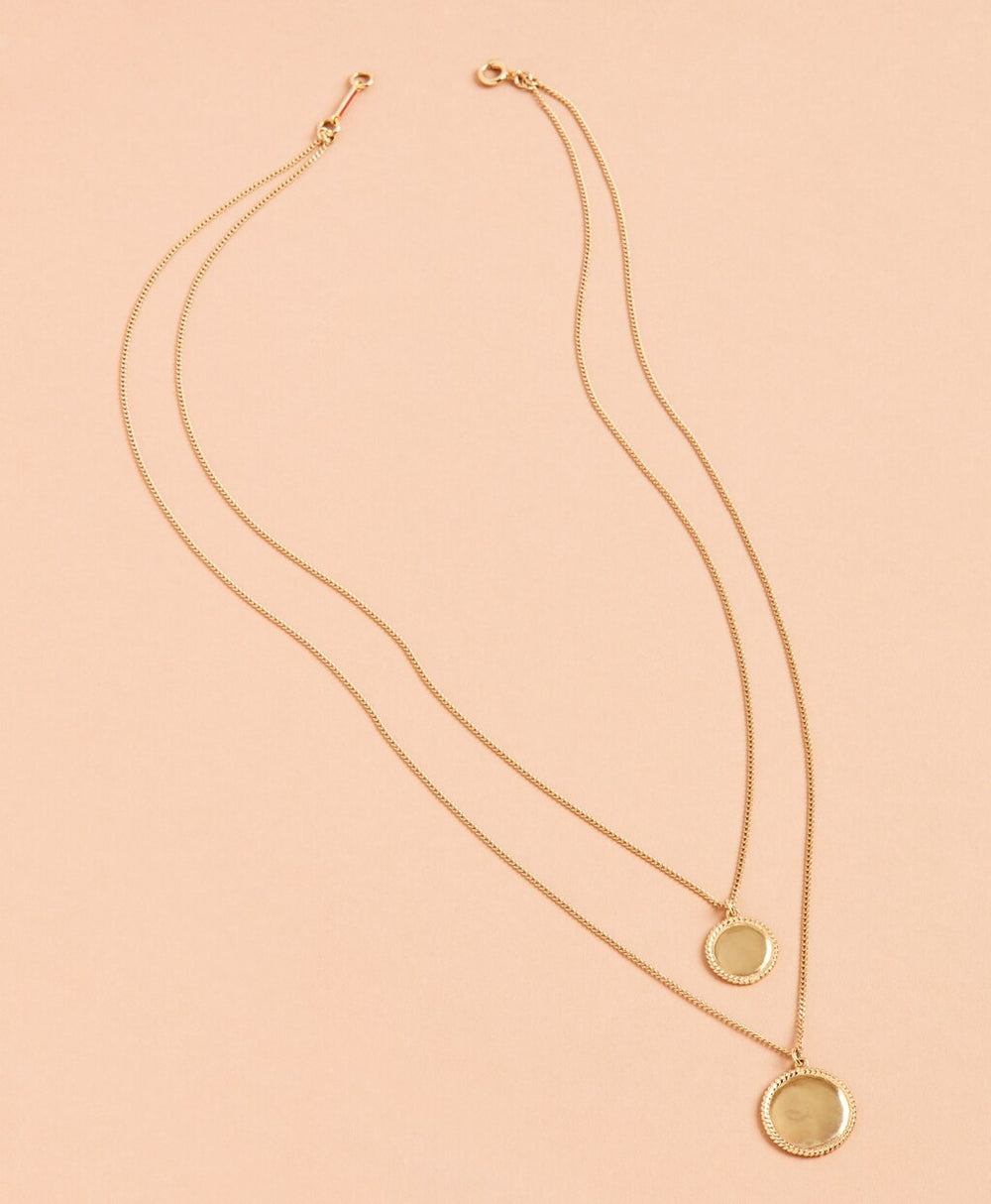 Demi Fine Layered Disk Necklace