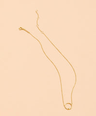 Demi-Fine Crystal Circle Pendant Necklace