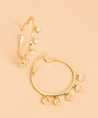 Demi-Fine Crystal-Pendant Hoop Earrings