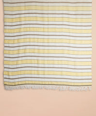 Striped Linen-Cotton Gauze Scarf