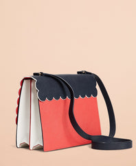 Color-Block Saffiano Leather Shoulder Bag