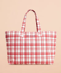 Plaid Canvas Tote Bag