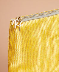 Seahorse-Embroidered Canvas Clutch