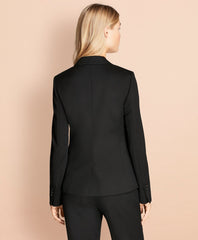Stretch Wool One-Button Jacket