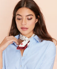 Polka-Dot Silk Square Scarf