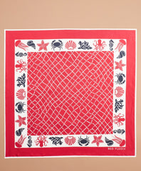 Nautical-Print Silk Square Scarf