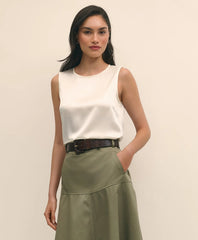 Sleeveless Shell in Washable Silk