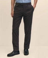 Slim Fit Mini-Houndstooth Suit Pants in Brushed-Cotton