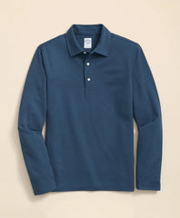 Spread Collar Long-Sleeve Polo Shirt