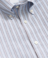 Striped Shirt Stretch Cotton Non-Iron Oxford Polo Button Down Collar
