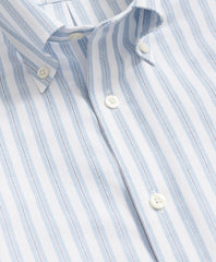 Track Stripe Shirt Stretch Cotton Non-Iron Oxford Polo Button Down Collar
