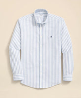 Track Stripe Shirt Stretch Cotton Non-Iron Oxford Polo Button Down Collar