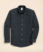 Stretch Non-Iron Oxford Button-Down Collar Black Watch Shirt