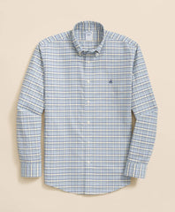 Tattersall Sport Shirt Stretch Non-Iron Oxford Button-Down Collar