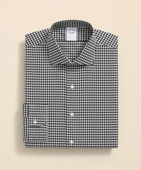 Gingham Dress Shirt Stretch Supima® Cotton Non-Iron Herringbone English Spread Collar