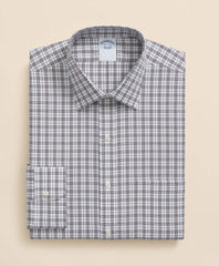 Check Dress Shirt Stretch Supima® Cotton Non-Iron Pinpoint Oxford Ainsley Collar