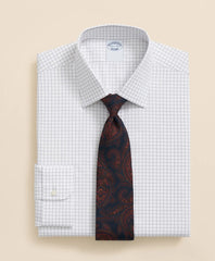Stretch Supima® Cotton Non-Iron Pinpoint Oxford Ainsley Collar Windowpane Dress Shirt