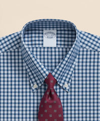 Stretch Supima® Cotton Non-Iron Pinpoint Oxford Polo Button Down Collar Check Dress Shirt