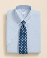 Stretch Supima® Cotton Non-Iron Polo Button Down Collar Mini Stripe Short-Sleeve Dress Shirt