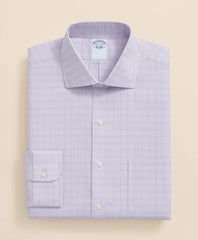 Checked Dress Shirt Stretch Supima® Cotton Non-Iron Royal Oxford English Spread Collar