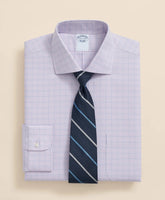 Checked Dress Shirt Stretch Supima® Cotton Non-Iron Royal Oxford English Spread Collar