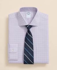 Checked Dress Shirt Stretch Supima® Cotton Non-Iron Royal Oxford English Spread Collar
