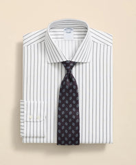 Stretch Supima® Cotton Non-Iron Twill English Spread Collar Bold Stripe Dress Shirt
