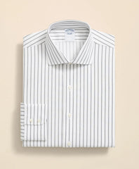 Stretch Supima® Cotton Non-Iron Twill English Spread Collar Bold Stripe Dress Shirt