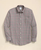 Stretch Supima® Cotton Non-Iron Twill Polo Button Down Check Sport Shirt