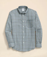 Stretch Supima® Cotton Non-Iron Twill Polo Button Down Check Sport Shirt