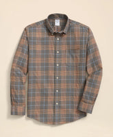 Glen Plaid Sport Shirt Stretch Supima® Cotton Non-Iron Twill Polo Button Down