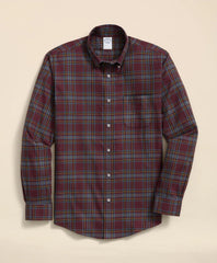 Plaid Sport Shirt Stretch Supima® Cotton Non-Iron Twill Polo Button Down