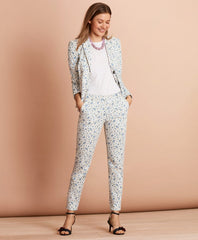 Floral-Print Stretch Cotton Sateen Pants