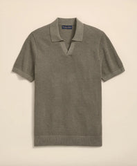 Supima® Cotton Pique Johnny Collar Sweater