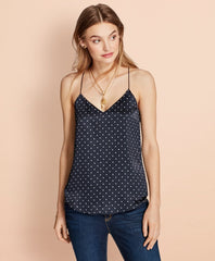 Polka-Dot Silk Charmeuse Cami