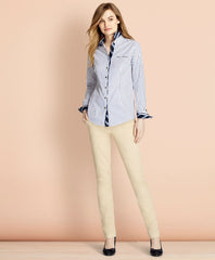 BB#1-Trimmed Nine-to-Nine Striped Stretch-Cotton Poplin Shirt