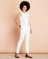 Ruffle-Trimmed Poplin Blouse