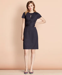 Pinstripe Stretch Wool Dress