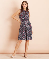 Floral-Print Crepe Dress